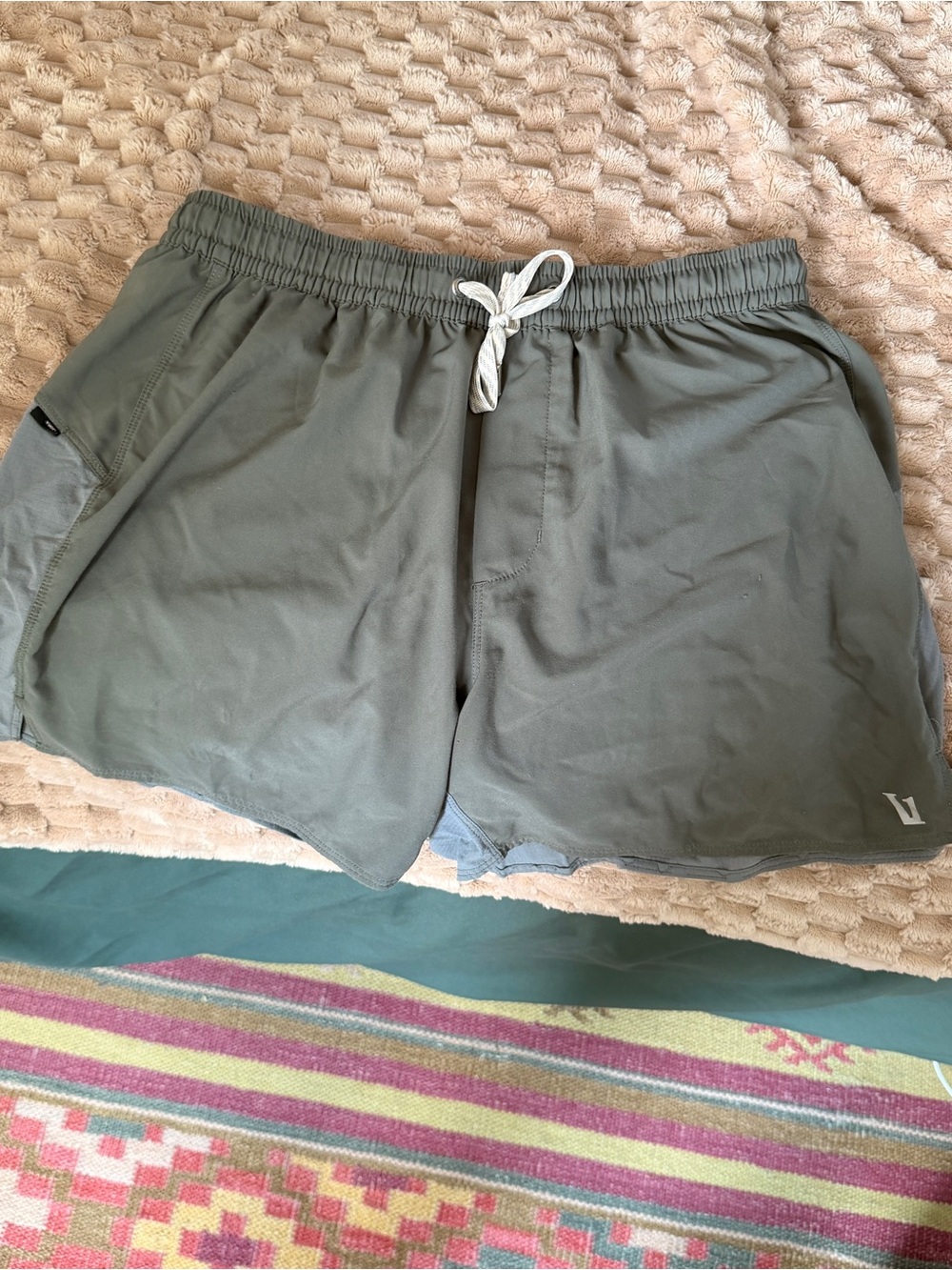 Vuori Olive Athletic Shorts with Drawstring